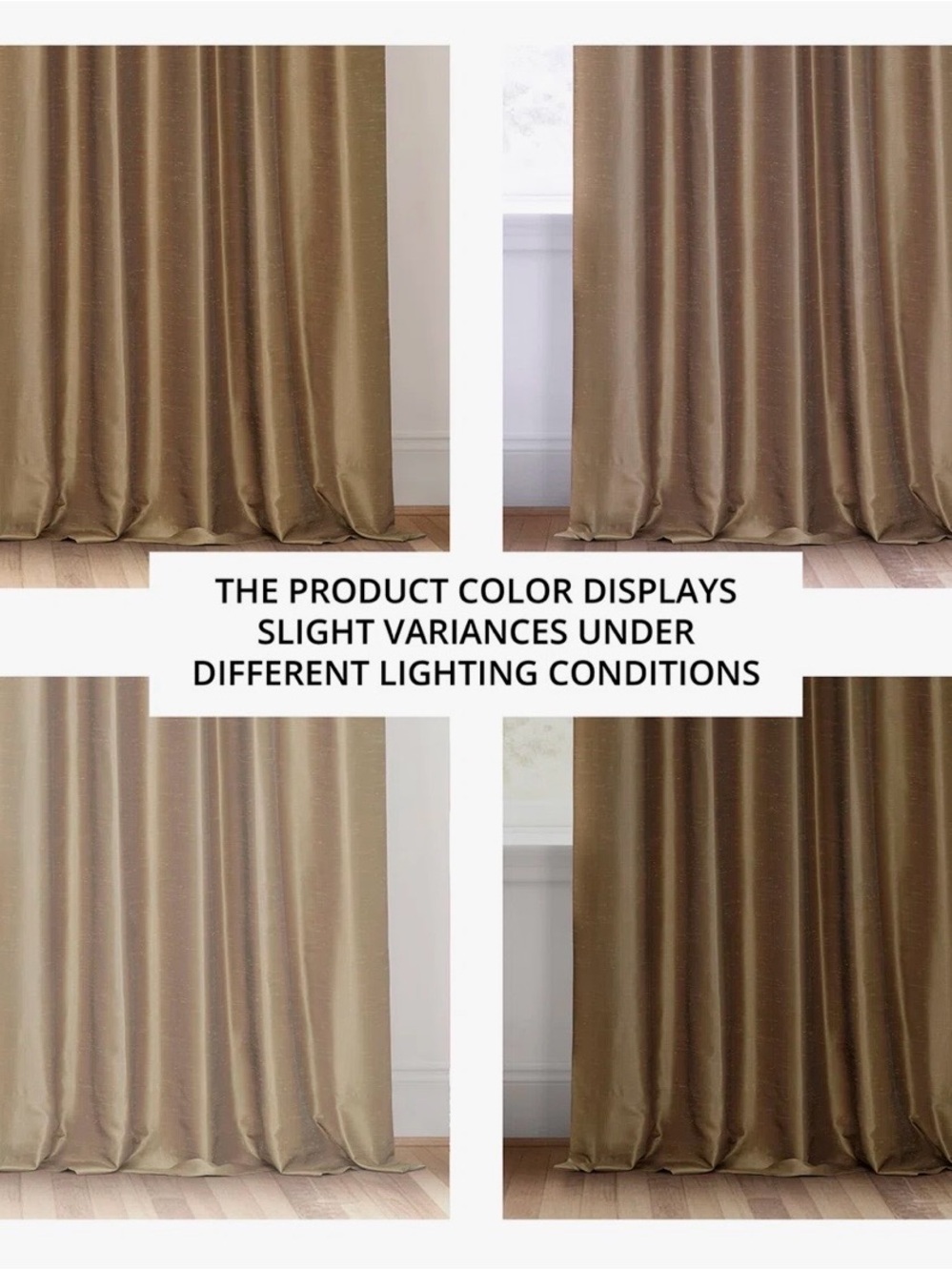 Elegant Beige Dupioni Silk Blackout Curtains 
Top 47” wide
118” long